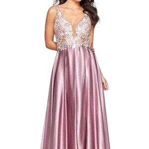 NWT Faviana S10442 Satin Prom Dress Pink Size 8